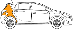 покраска заднего крыла toyota verso